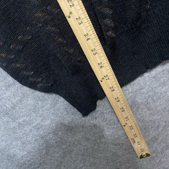 Nordstrom Merino Wool Sweater Mens Sz L Black Pullover V‎ Neck Geometric - Picture 6 of 6